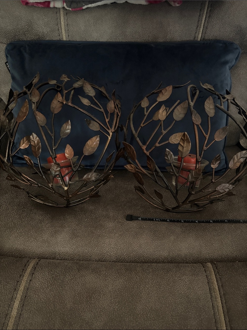 Z Gallerie Metal Leaf Wall Sconces - Brown Decorative Wall Decor (Set of 2)